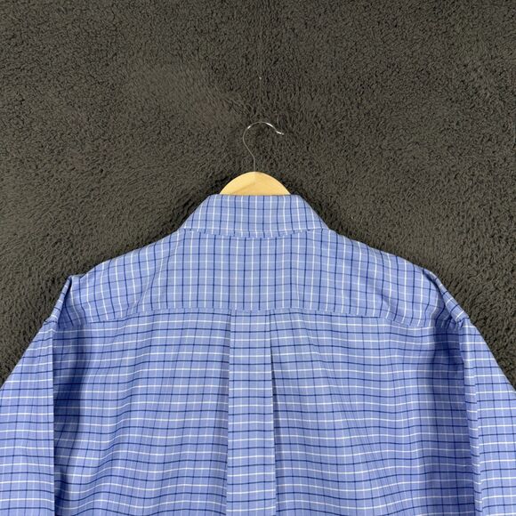 Brooks Brothers Shirt Mens XL Blue Check Oxford Button Down Stretch Preppy - Picture 9 of 13